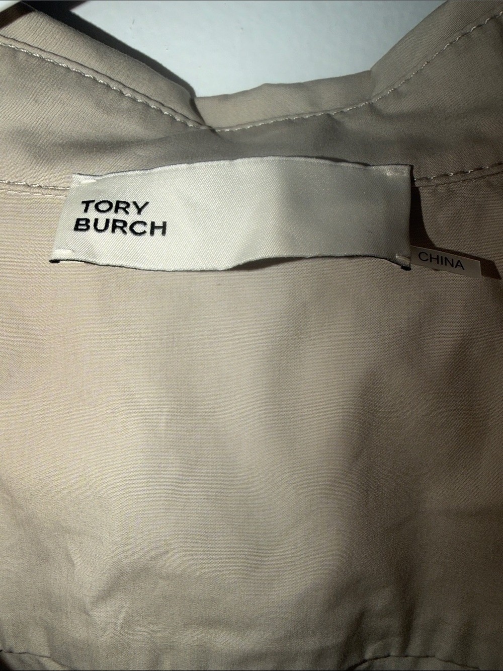 Tory Burch Belted Shirt Dress in Khaki Tan – Midi Length, Long Sleeve size 14 - Picture 5 of 6